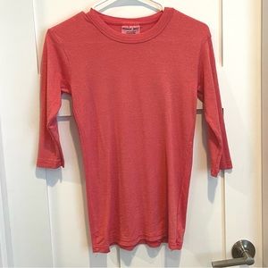 Michael Stars Shine 3/4 Sleeve Pink Tee OS NWOT